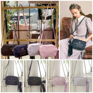日本Maison de FLEUR 蝴蝶結 方形 斜孭袋 Crossbag sling bag サテンリボンショルダーバッグ