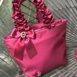 日本 Maison de FLEUR 粉紅 冰雪奇緣 手袋 Aurora/フリルハンドルトートバッグ