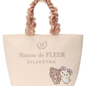 日本 Maison de FLEUR 鬆弛熊 刺繡 小手袋 リラックマ&キイロイトリ フリルトートバッグ