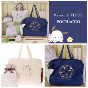 2件套❤️日本Maison de FLEUR Pochacco PC狗 旅行袋+束繩收納袋